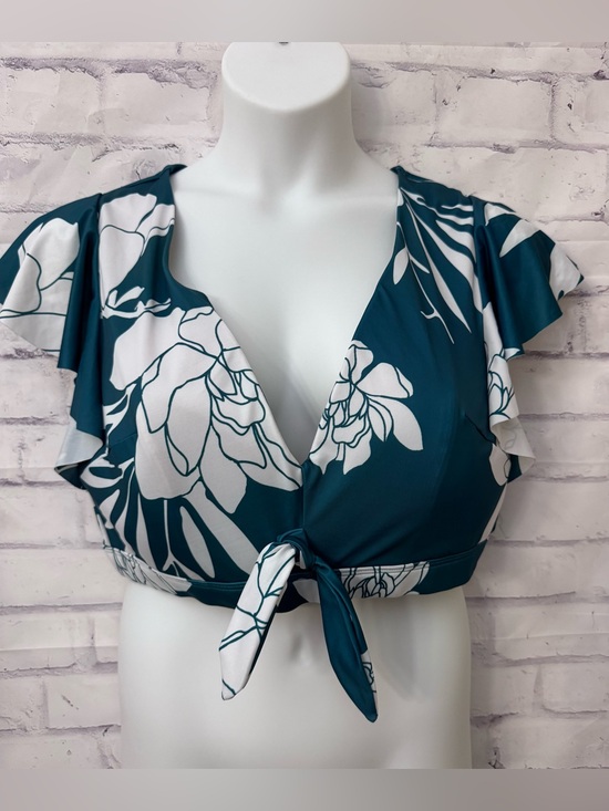 Swim By Cacique Other - Swim By Cacique Plus 22 Flutter Sleeve No Wire Bikini Top Surf Floral Sexy Lined